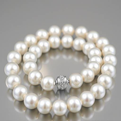Collar de perlas cultivadas con cierre de oro blanco