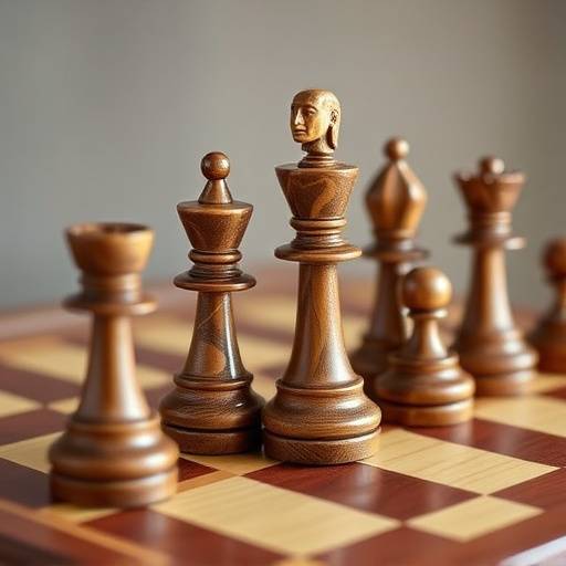 Juego de ajedrez artesanal de madera de olivo
