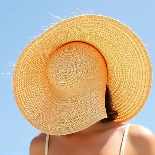 Sombrero de paja de ala ancha para protegerse del sol